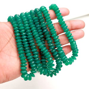 Perles Rondelles Facettées en Onyx Vert Naturel de Coupe Allemande 8MM 10MM Vente en Gros Perles Rondelles Facettées en Onyx Vert 16 Pouces pour Bijoux - Product Image 6