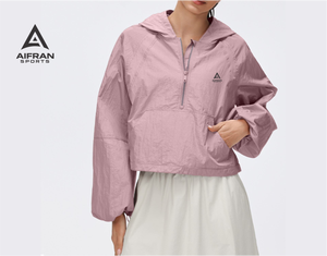 AIFRAN Sweat à capuche court pour femme, séchage rapide, quart de zip, protection solaire UPF 50+, respirant, haut de sport d'extérieur, pull d'entraînement, vente en gros - Product Image 3