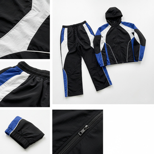 Ensemble de survêtement décontracté d'été 2026 de luxe pour hommes et femmes en polyester/coton, coupe ajustée, avec joggers tricotés vierges personnalisables - Product Image 2