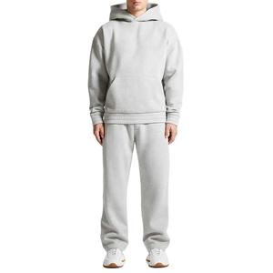 Trajes de chándal con logotipo personalizado 100% algodón francés Terry Streetwear chándal de gran tamaño pierna recta Joggers hombres chándales conjunto - Product Image 1