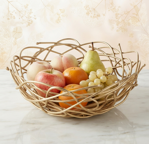 Corbeille à fruits moderne en métal plaqué or pour la décoration de la cuisine, paniers de rangement - Product Image 1