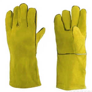 Gants de soudure en cuir de vachette pleine fleur robustes, haute qualité, résistants à la chaleur, aux étincelles et à l'abrasion, pour la lutte contre les incendies et le barbecue - Product Image 2