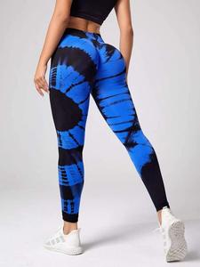 Leggings de yoga mi-taille pour femme, longueur intégrale, couleur bordeaux, en Spandex et Polyester, extensibles dans les quatre sens, taille élastique avec cordon de serrage - Product Image 2
