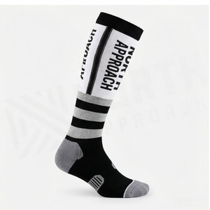 North Approach <b>Knee</b> <b>High</b> <b>Socks</b> Black White Gray Stripe Breathable Soccer Sports <b>Socks</b> for Adults Spring Season - Product Image 3
