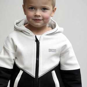 ONETEN APPARELS Ensemble de survêtement pour bébés garçons, sweat-shirt à capuche zippé et pantalon de jogging, color block, tenue décontractée d'automne, manches longues - Product Image 5