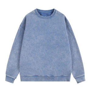 Sweat-shirt à col rond violet vintage pour homme, manches longues, pull uni en tricot, haut décontracté - Product Image 3