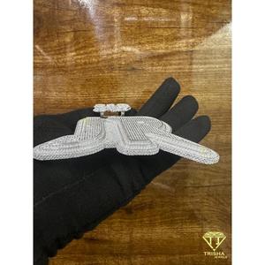 Pendentif personnalisé de luxe JR 319 avec lettres serties de diamants en argent sterling 925 avec diamants en moissanite de qualité supérieure - Product Image 2