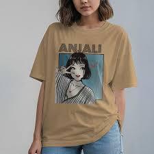 T-shirt pour femmes à manches courtes, style streetwear hip-hop surdimensionné, vente en gros, imprimé graphique, coton biologique écologique - Product Image 2