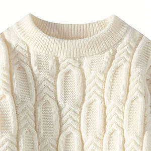 Wholesale Knitted Cable Sweater Solid Color Winter Pullover Regular Sleeve Acrylic Material Men <b>Sweatshirt</b> Distressed <b>Retro</b> Fit - Product Image 5
