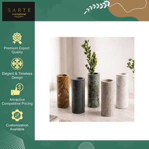 Vase décoratif en marbre céramique naturel fait main de luxe pour la décoration intérieure de maison, bureau, mariage, design moderne - Product Image 5