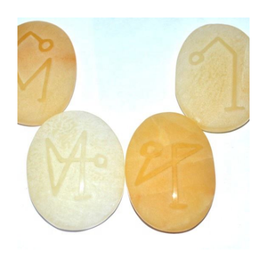 Polished Natural Embossed Stone Set Gemstone <b>Crystal</b> Chakra Carved Round Reiki Feng Shui Bulk Supply - Product Image 2