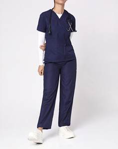 Uniforme de Enfermera, Diseño Moderno, Tela de Poliéster y Elastano, Uniformes Blancos, Conjuntos de Uniformes Médicos, Uniforme de Hospital Unisex, Personalizable para Verano - Product Image 4