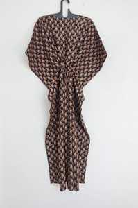 Robe kaftan en coton Paisley faite à la main, style bohème, maxi, taille unique, tenue de plage et de détente pour les vacances - Product Image 3