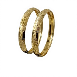 22K <b>Solid</b> <b>Gold</b> <b>Bangle</b> Set for Women Traditional Indian <b>Gold</b> Kada Pair Elegant Handcrafted Yellow <b>Gold</b> Bracelets - Product Image 2