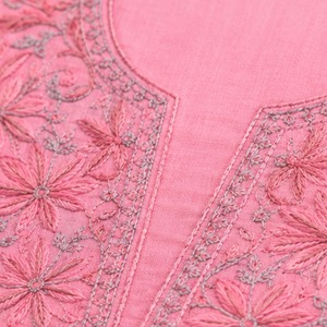 Unstitched Baby Pink <b>Chikankari</b> Cotton <b>Suit</b> for Women Hand Embroidered Design - Product Image 3