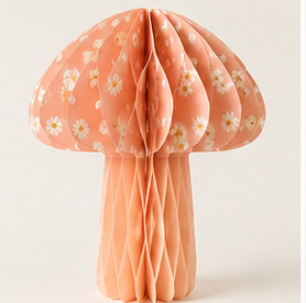 Honeycomb Paper Mushroom Hanging Ornament Embroidered UV Beaded Details Reusable Paperboard <b>Tree</b> Decoration Easter Birthday - Product Image 2