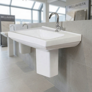 Modern Granite <b>Stone</b> Sink Dual Pressure Indoor Designer Lavabo Half Pedestal Wash Basin Antique Pattern Villa - Product Image 4