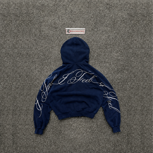 เสื้อฮู้ดซิปสีน้ำเงินกรมท่าทรงโอเวอร์ไซส์ ผ้าฝ้าย ยูนิเซ็กส์ สตรีทแวร์ ลำลอง แฟชั่นแนวเมือง เสื้อคลุมทันสมัย มีสไตล์ - Product Image 6