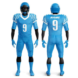 ชุดยูนิฟอร์มอเมริกันฟุตบอลชายคุณภาพสูง แบบกำหนดเองได้ ขายส่ง MOQ ต่ำ ระบายอากาศได้ดี เสื้อเจอร์ซีย์แขนสั้นและกางเกงขาสั้นสำหรับทีม - Product Image 4