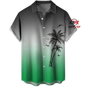เสื้อเชิ้ตฮาวาย ORVO Sports สำหรับผู้ชาย ผ้าถักโพลีเอสเตอร์ 100% น้ำหนัก 140 กรัม แขนสั้น ปกคอพับ ลายพิมพ์นกแก้ว สวมใส่สบายๆ สำหรับฤดูร้อนและชายหาด - Product Image 3