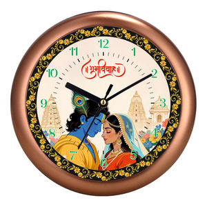 Reloj de Pared Decorativo de Plástico Personalizado Promocional Liviya Radha Krishna con Impresión para el Día del Padre y Regreso a Clases - Product Image 1