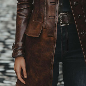 Veste en cuir véritable pour femmes, finition douce, élégante, pour un usage quotidien. - Product Image 3