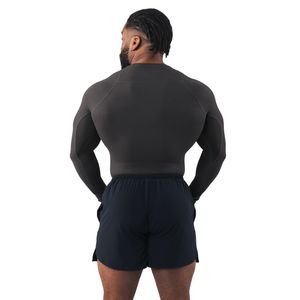 Men's Black Compression Long Sleeve T-Shirt Moisture Premium Athletic Base <b>Layer</b> Training Running Gym Fitness <b>Top</b> - Product Image 6