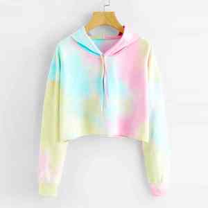 Sudadera de Verano para Mujer, Estilo Casual Moderno, Corte Regular, Tejido Ligero y Transpirable con Estampado Tie-Dye y Diseño Geométrico Chic - Product Image 1