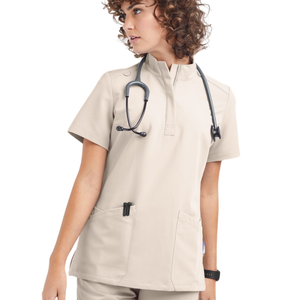 FACTORY garments in VN womens <b>nurse</b> <b>scrubs</b> wide leg floral comfortable medical <b>scrubs</b> uniforms sets stand collar short sleeves - Product Image 3