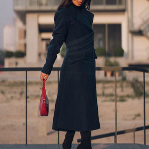 Abrigo Largo de Lana para Mujer, Estilo Urbano, Invierno, Transpirable, de Alta Calidad, Casual, Moderno, con Forro de Algodón - Product Image 5