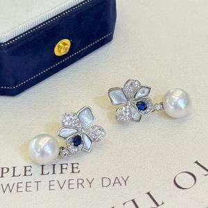 Pendientes Largos de Lujo para Mujer Youlan, Alta Calidad, Zafiro Claro Templado, Microincrustaciones de Perlas, a la Moda, Venta al por Mayor - Product Image 3