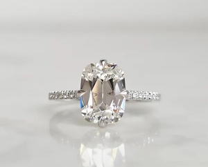 Bague en diamant de laboratoire de 3 carats, forme coussin, en argent sterling 925, cadeau pour fiançailles et mariage - Product Image 3