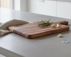 Tabla de cortar rectangular de madera de teca para cocina, tabla de cortar de madera de acacia con asa para uso doméstico. - Product Image 3