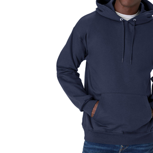 Sweat-shirt à capuche bleu marine pour homme, coupe classique, en molleton de coton, décontracté, pour l'automne, avec poche avant et capuche à cordon de serrage - Product Image 2
