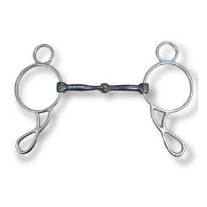 Bocado de acero inoxidable para caballo con incrustaciones de cobre, anillo redondo, equipo de bridón. - Product Image 2