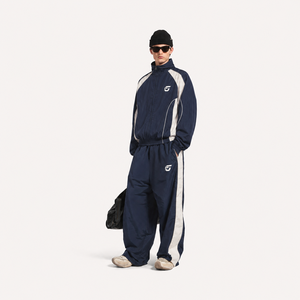 Oversized Tracksuit Jacket Navy <b>colour</b> Men Soccer tracksuit Pant in Blue high demanding service customization available - Product Image 1