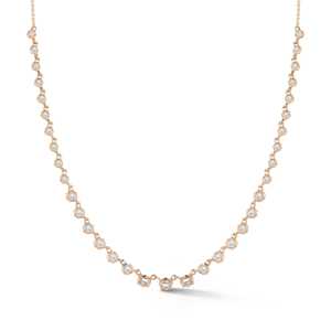 Emerald Round Cut Lab Grown Diamonds Tennis <b>Necklaces</b> Custom 14K <b>Solid</b> Gold Riviera Choker Classic Style Everyday Wear Wholesale - Product Image 5