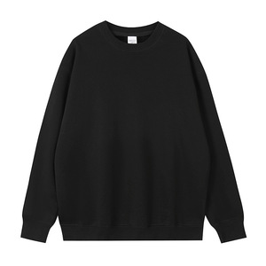 Sudadera de punto oversize con cuello redondo, azul liso, unisex, casual, de manga larga, teñido liso, corte regular - Product Image 6