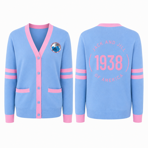 เสื้อคาร์ดิแกนไหมพรมถักลายปักแบบกำหนดเองสำหรับชมรมนักศึกษา  วัสดุผสมขนสัตว์/อะคริลิก  สำหรับฤดูหนาว  แบบกรีก แจ็ค จิล อเมริกา  ขายส่ง - Product Image 3
