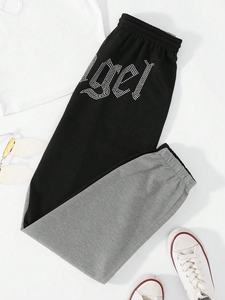 กางเกงจ็อกเกอร์ผ้าขนแกะคอตตอน100% ด้านหน้าแบนเอวสูงมีเชือกรูดซักได้สำหรับฤดูหนาวปรับแต่งได้ - Product Image 3