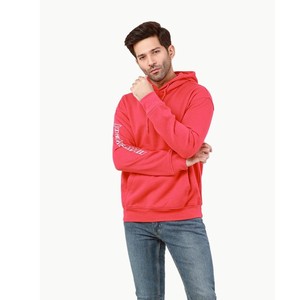 Sudadera con Capucha Roja para Hombre, Corte Regular, Tejido de Punto, Color Sólido, Estilo Casual para Otoño, con Bolsillos - Product Image 3