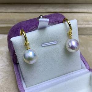 Perle d'eau douce naturelle de 11-12 mm, lumière éblouissante, argent S925, baroque, cuir froissé, papier de confiserie, pendentif fin, accessoire multi-oreilles - Product Image 1