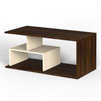 Table basse et table centrale Smohn au design moderne, gamme Essentia en érable brun et beige