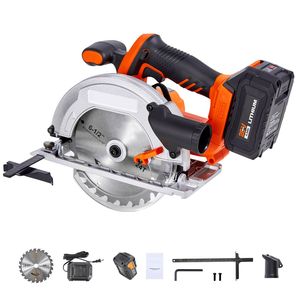 Sega Circolare Elettrica Senza Fili per Fai-da-Te, Lama da 6 1/2 Pollici, Velocità 4700 RPM, Capacità di Taglio a 0-45 Gradi, Motore Brushless, Luce LED - Product Image 4