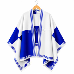 Suéter Acrílico Informal de Invierno para Mujer, Estilo Sorority HMR, Cálido y Suave, Capa a Cuadros, Poncho Tejido - Product Image 5