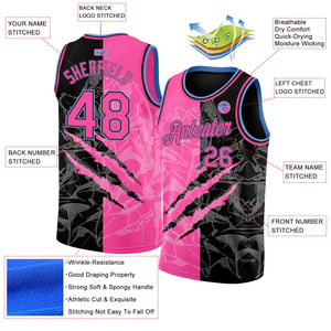 Maillot de basketball vierge personnalisé à manches courtes pour impression par transfert thermique, vêtement de sport respirant, service OEM en gros - Product Image 2