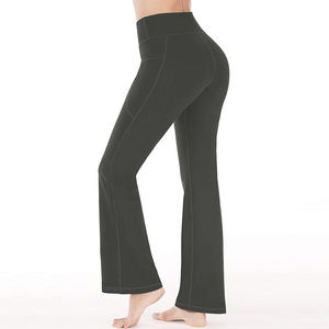 Leggings évasés sans couture taille haute pour femme, effet push-up fessier, couleur unie, respirants, pour yoga, fitness, gym, entraînement, course à pied et tenue de sport - Product Image 2