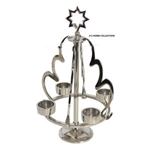 Portavelas de Hierro Plateado Brillante con Base de Mesa, Calidad de Exportación, Sublimación en Blanco para Decoración del Hogar y Navidad, Más Vendido - Product Image 4