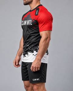 Conjunto de Camiseta de Fútbol para Hombre CLAW INTL, Rojo y Negro, Sublimado, Manga Corta, Transpirable, para Entrenamiento - Product Image 5