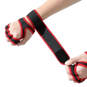 Gants d'entraînement sans doigts, protection des paumes avec grip antidérapant, sangle de poignet réglable pour adultes, matériau néoprène - Product Image 4